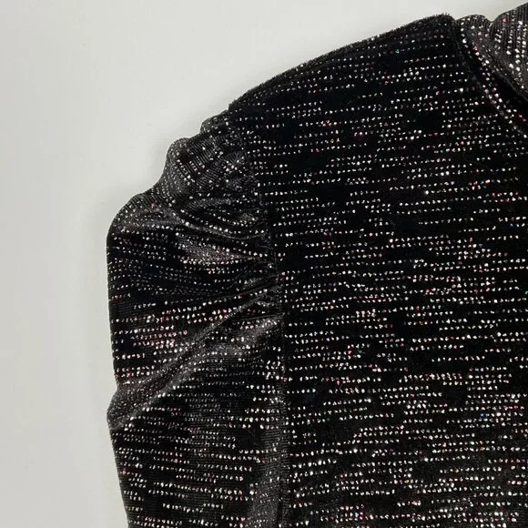 Misa Los Angeles Womens Stormi Mini Dress Black Metallic Long Sleeves size Small - Picture 6 of 15